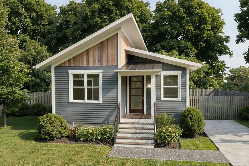 Exterior - Front Elevation 2 for Modern House Plan #79-330 - 3 bed, 2 bath