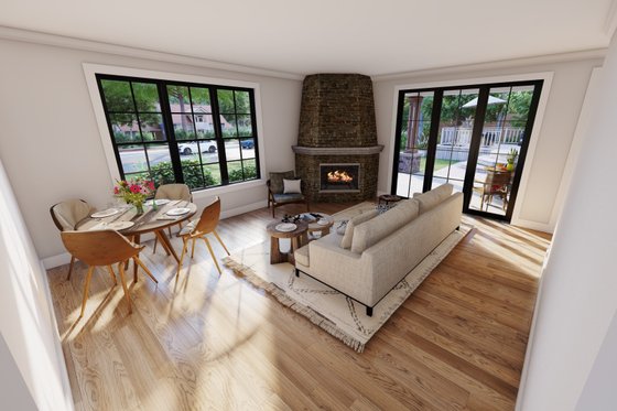 Interior - Family Room for Craftsman House Plan #1094-17 - 3 bed, 2.5 bath