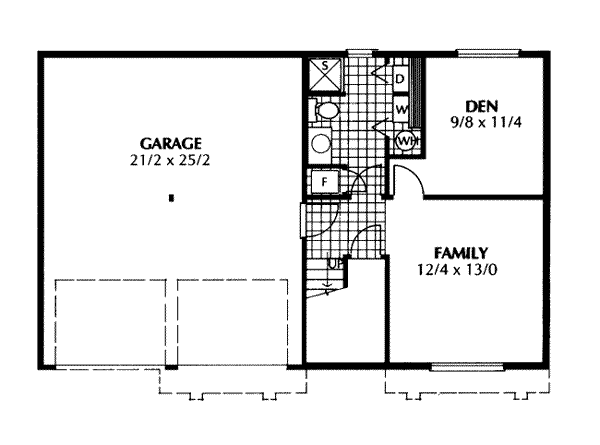 Architectural House Design - Traditional Floor Plan - Lower Floor Plan #87-501