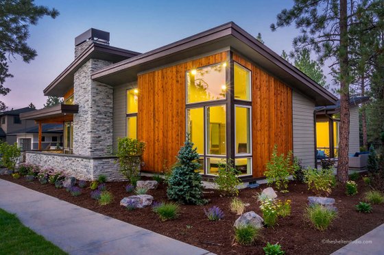 Exterior - Front Elevation 3 for Modern House Plan #895-101 - 3 bed, 2.5 bath