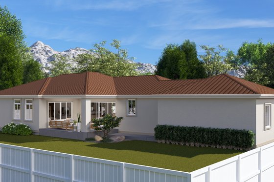 Exterior - Rear Elevation 2 for Mediterranean House Plan #1060-255 - 3 bed, 2.5 bath