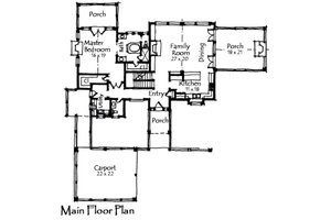 Floor Plan - Main Floor for Craftsman House Plan #921-11 - 4 bed, 4 bath