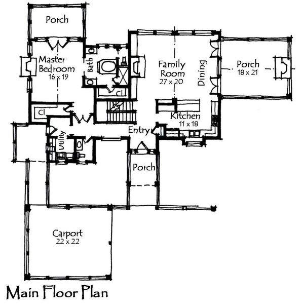 Craftsman Floor Plan - Main Floor Plan #921-11