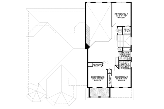 Floor Plan - Upper Floor for Mediterranean House Plan #420-289 - 5 bed, 5 bath