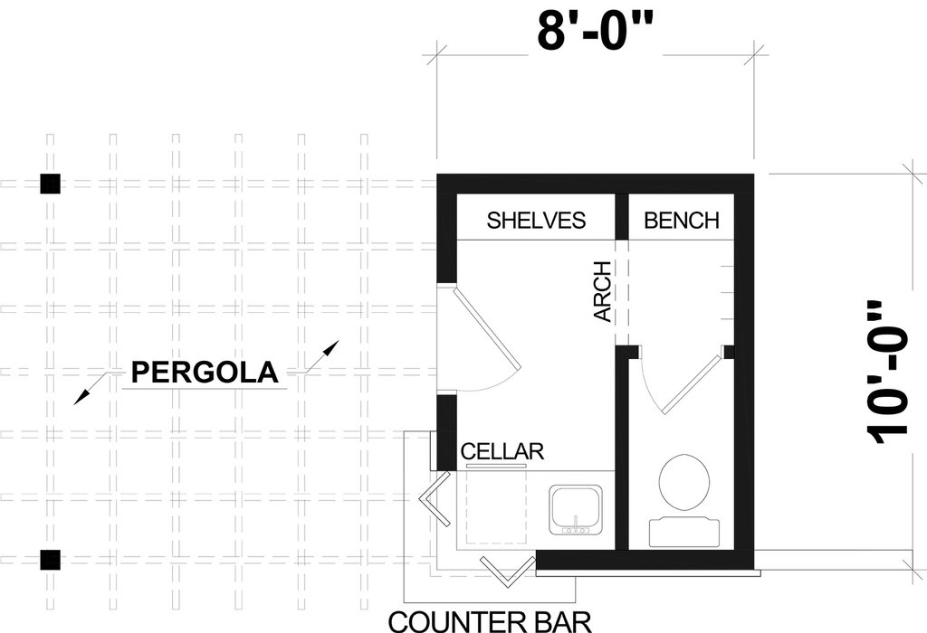 Floor Plan - Main Floor for European House Plan #23-2899, 1 bath