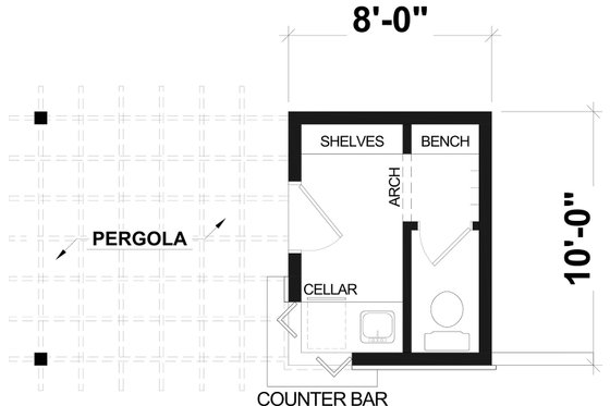 Floor Plan - Main Floor for European House Plan #23-2899, 1 bath