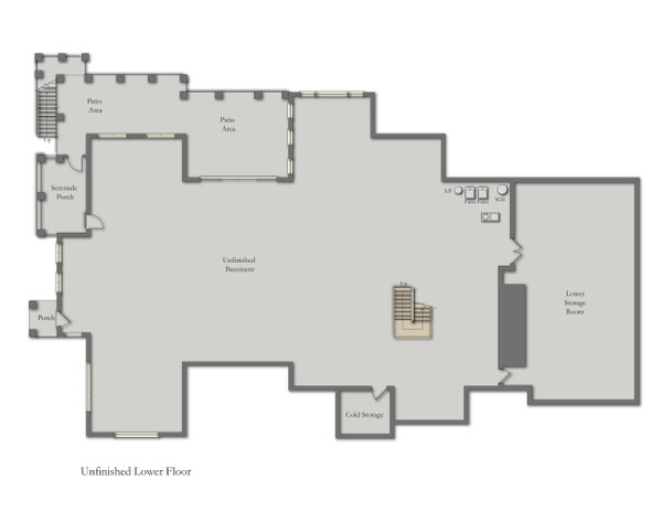 Dream House Plan - Craftsman Floor Plan - Lower Floor Plan #1057-42