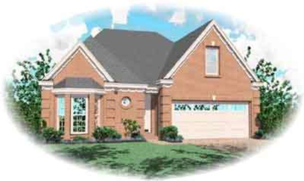 Exterior - Front Elevation 2 for European House Plan #81-510 - 2 bed, 2 bath