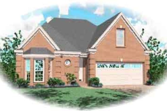 Exterior - Front Elevation for European House Plan #81-510 - 2 bed, 2 bath