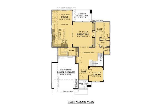 Floor Plan - Main Floor for Contemporary House Plan #1066-162 - 5 bed, 5.5 bath