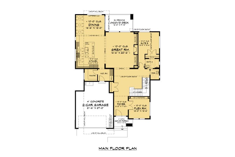House Plan Design - Floor Plan - Main Floor for Contemporary House Plan #1066-162 - 5 bed, 5.5 bath