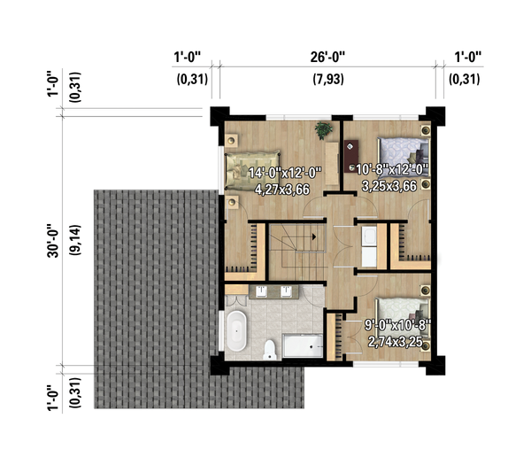 House Blueprint - European Floor Plan - Upper Floor Plan #25-5038