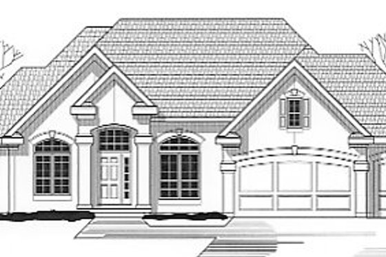Exterior - Front Elevation for European House Plan #67-358 - 4 bed, 4 bath