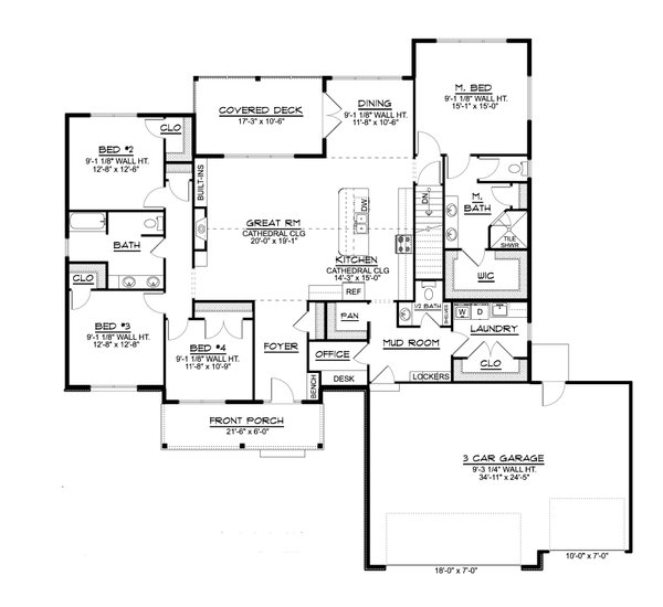 Country Floor Plan - Main Floor Plan #1064-235