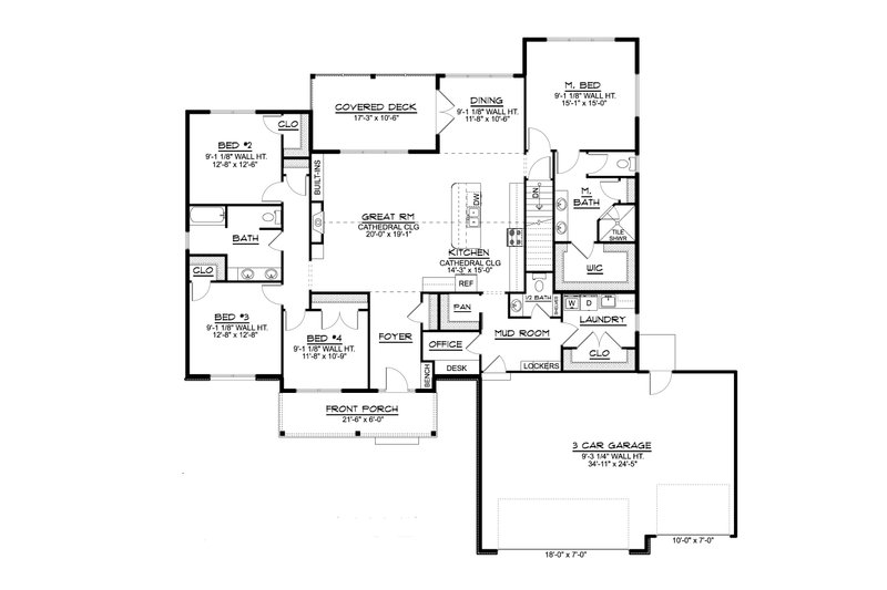 Home Plan - Floor Plan - Main Floor for Country House Plan #1064-235 - 4 bed, 2.5 bath