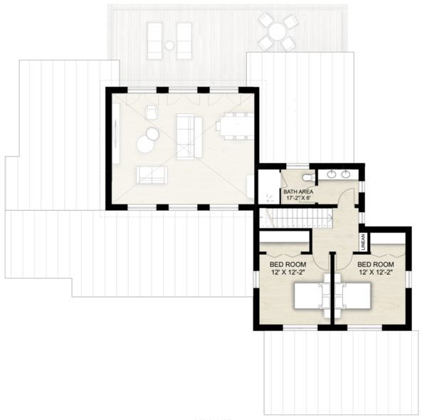 Contemporary Floor Plan - Upper Floor Plan #924-13