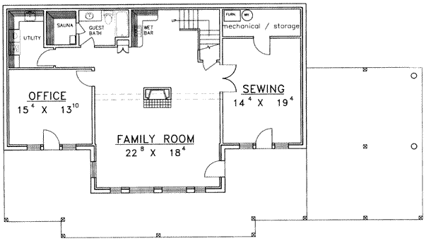 Dream House Plan - Traditional Floor Plan - Lower Floor Plan #117-313
