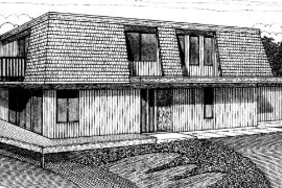 Exterior - Front Elevation for Modern House Plan #303-274 - 4 bed, 2 bath