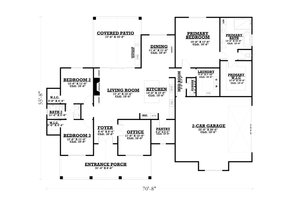 Floor Plan - Main Floor for Farmhouse House Plan #1112-13 - 3 bed, 2.5 bath