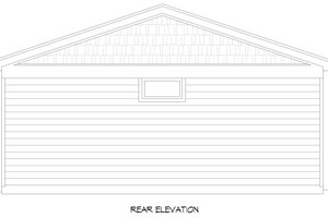 Exterior - Rear Elevation for Traditional House Plan #932-692, 1 bath