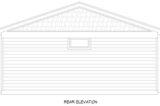 Exterior - Rear Elevation for Traditional House Plan #932-692, 1 bath