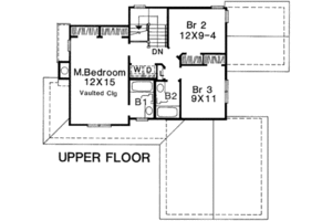 Floor Plan - Upper Floor for Country House Plan #334-101 - 3 bed, 2.5 bath