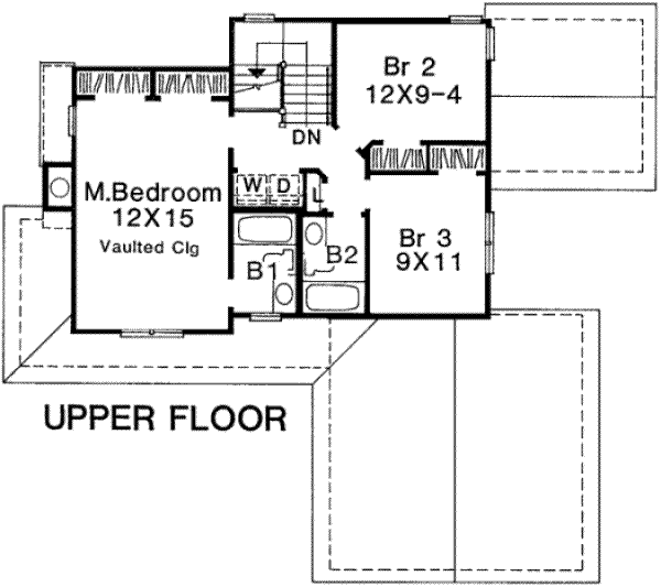 Country Floor Plan - Upper Floor Plan #334-101