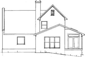 Exterior - Rear Elevation for European House Plan #41-130 - 3 bed, 2.5 bath