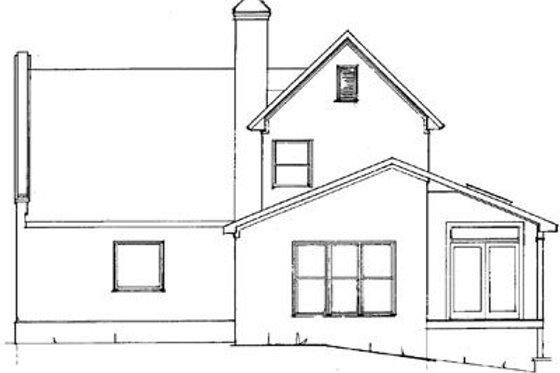 Exterior - Rear Elevation for European House Plan #41-130 - 3 bed, 2.5 bath
