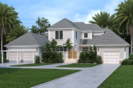 Exterior - Rear Elevation for Contemporary House Plan #45-611 - 4 bed, 4.5 bath
