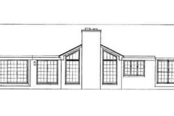 Exterior - Rear Elevation for Ranch House Plan #72-215 - 3 bed, 2.5 bath