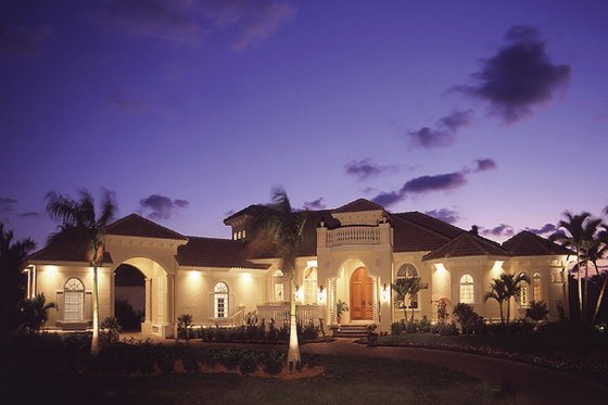 Exterior - Front Elevation for Mediterranean House Plan #115-107 - 3 bed, 3.5 bath