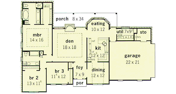 European Floor Plan - Main Floor Plan #16-147