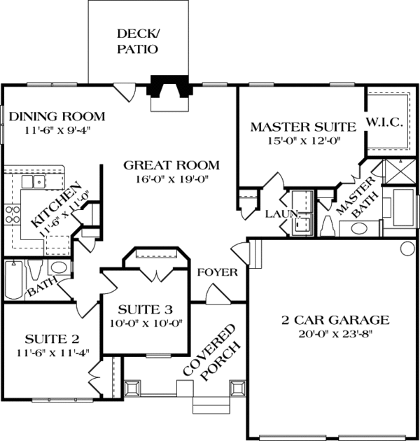 Craftsman Floor Plan - Main Floor Plan #453-64