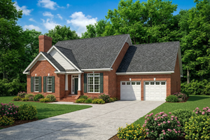 Architectural House Design - Exterior - Front Elevation for Traditional House Plan #17-1009 - 3 bed, 2 bath