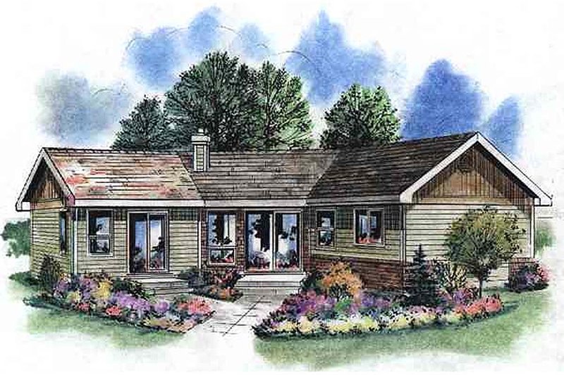 Traditional Style House Plan - 1 Beds 1 Baths 768 Sq/Ft Plan #18-1050