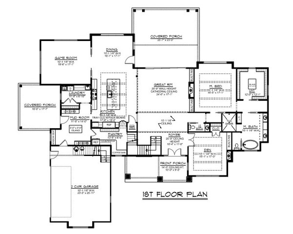 Farmhouse Floor Plan - Main Floor Plan #1064-296