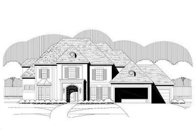 European Style House Plan - 5 Beds 3.5 Baths 4721 Sq/Ft Plan #411-808