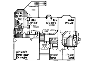 Floor Plan - Main Floor for European House Plan #47-211 - 3 bed, 2.5 bath