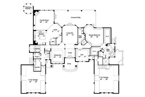 Floor Plan - Main Floor for Mediterranean House Plan #417-440 - 6 bed, 6.5 bath