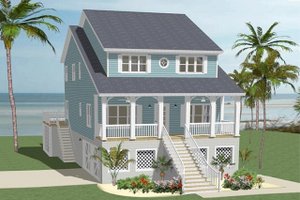 House Blueprint - Beach Exterior - Front Elevation Plan #898-44