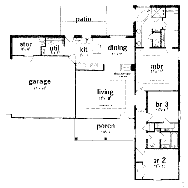 Cottage Floor Plan - Main Floor Plan #36-311