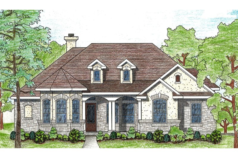 House Blueprint - Traditional Exterior - Front Elevation Plan #80-114