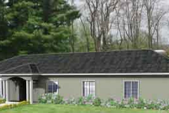 Exterior - Front Elevation for Adobe / Southwestern House Plan #1-980 - 4 bed, 3 bath