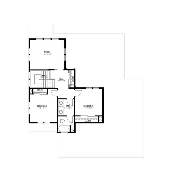 House Plan Design - Craftsman Floor Plan - Upper Floor Plan #895-100
