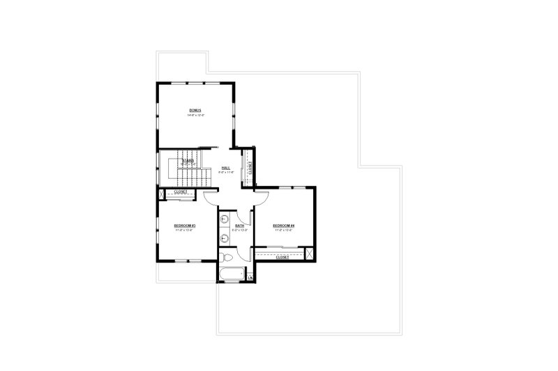 Home Plan - Floor Plan - Upper Floor for Craftsman House Plan #895-100 - 4 bed, 2.5 bath