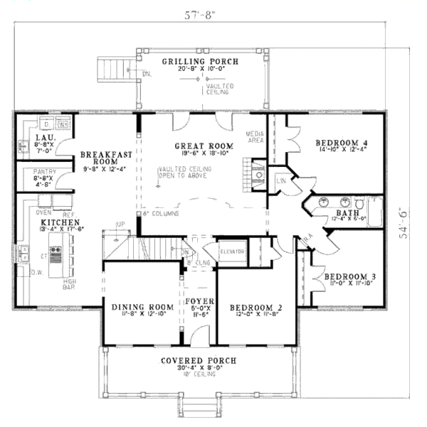 Farmhouse Floor Plan - Main Floor Plan #17-2341
