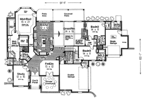 Floor Plan - Main Floor for European House Plan #310-597 - 3 bed, 4.5 bath