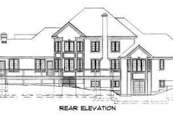 Exterior - Rear Elevation for Traditional House Plan #75-153 - 4 bed, 3.5 bath