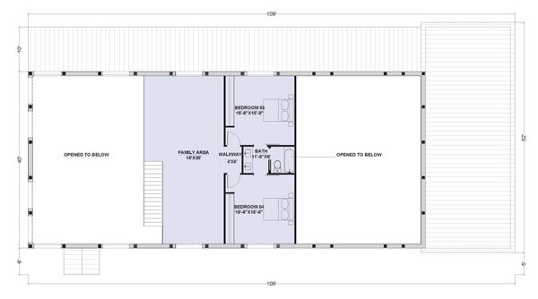 Barndominium Floor Plan - Upper Floor Plan #1107-28